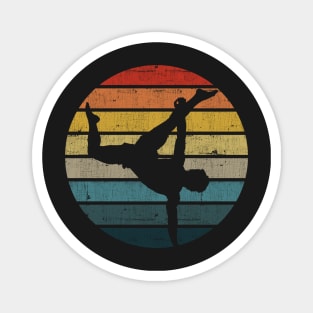 Capoeira Silhouette On A Distressed Retro Sunset graphic Magnet